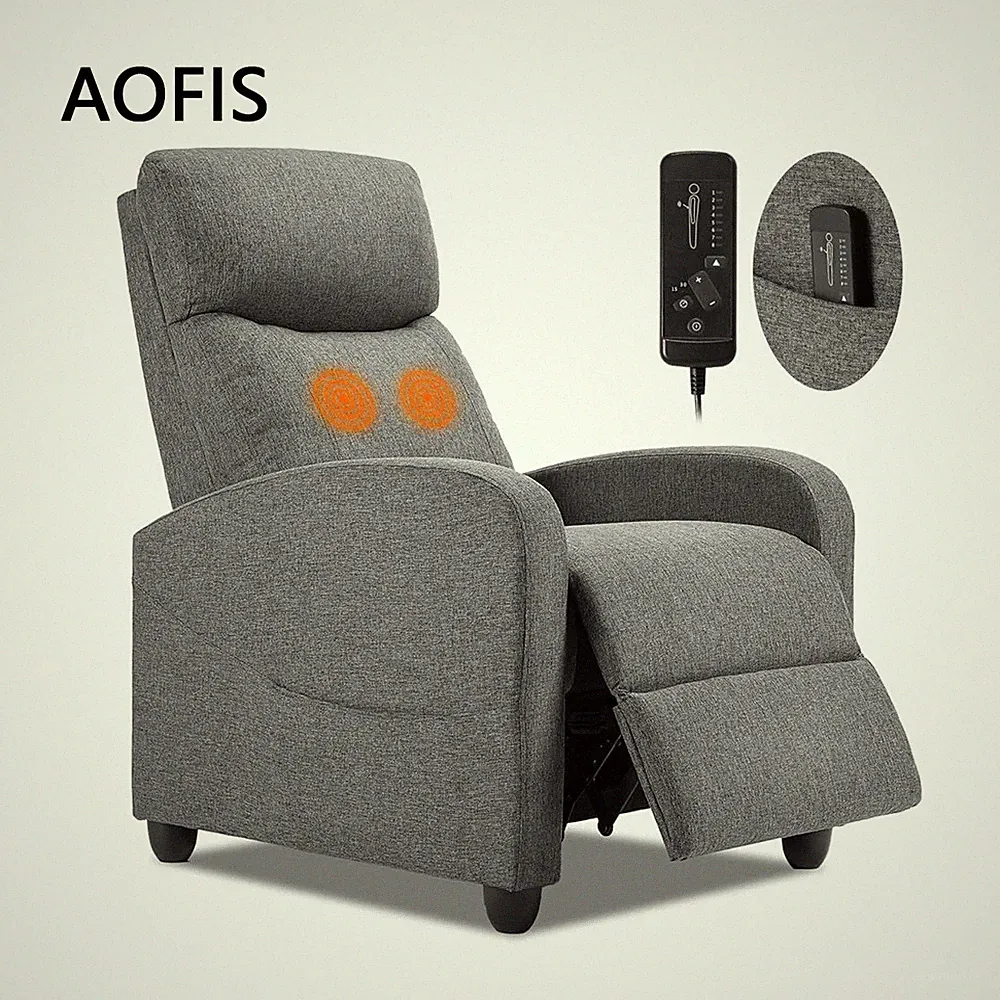 AOFIS Adjustable Recliner Massage Reclining Comfortable Fabric Recliner Sofa