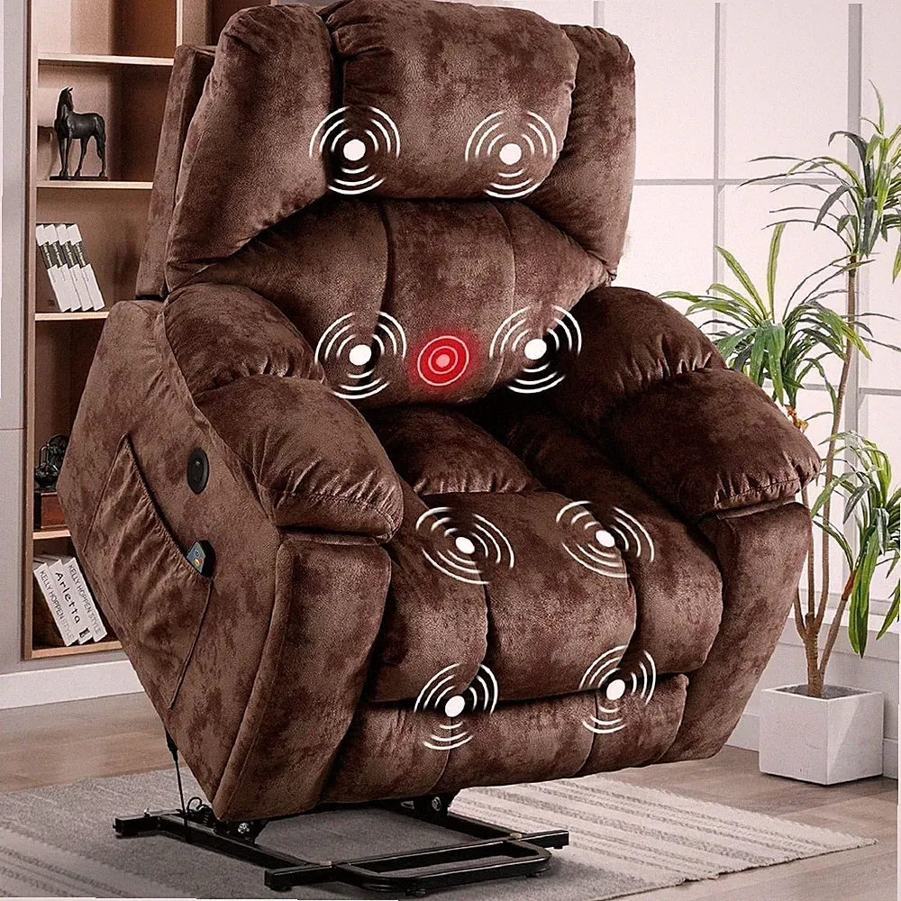 Canmov Large Power Lift Recliner Chair with Massage & Heat, USB Port for Elderly