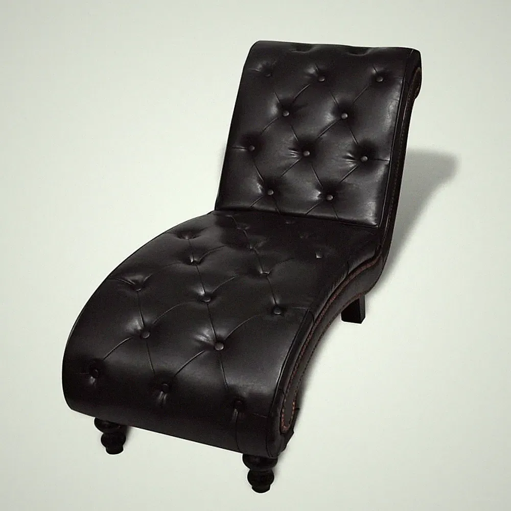 Chaise Longue Padded Recliner Chair Lounge Sofa Chair Brown Faux Leather vidaXL