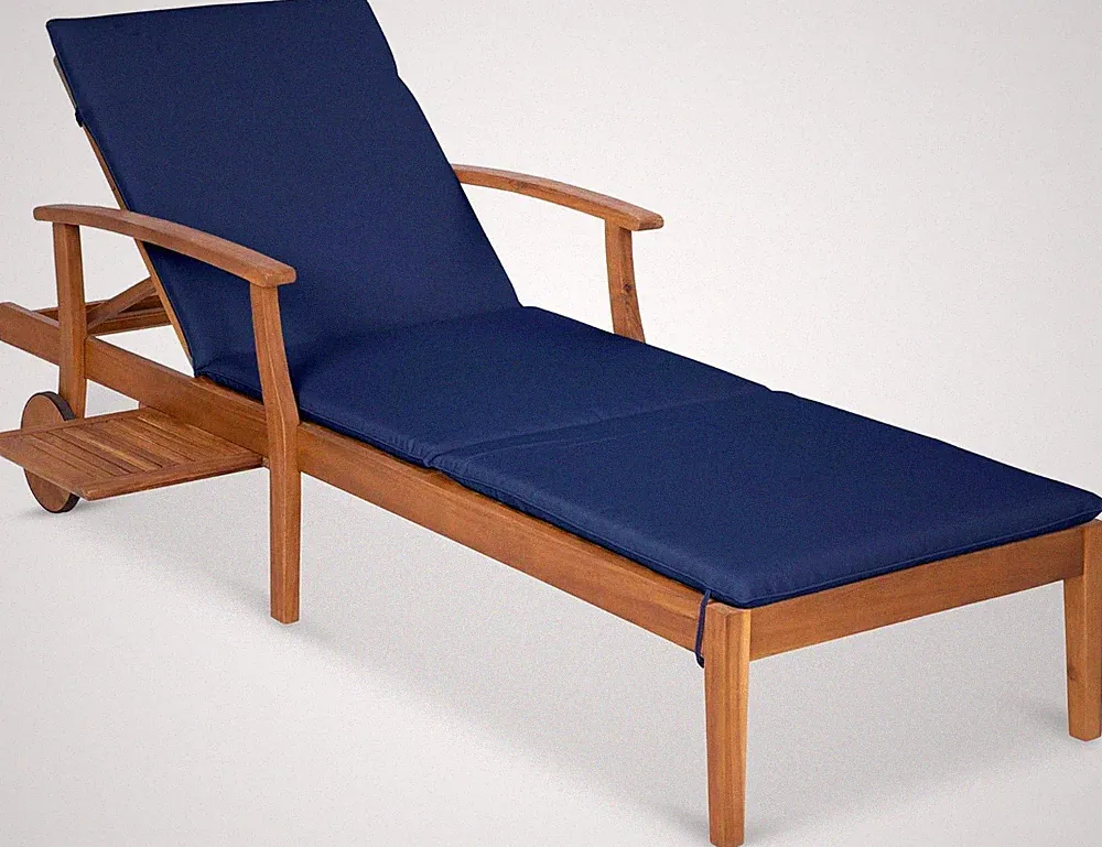 Choice Products 79x26in Acacia Wood Chaise Loun Chair Recliner