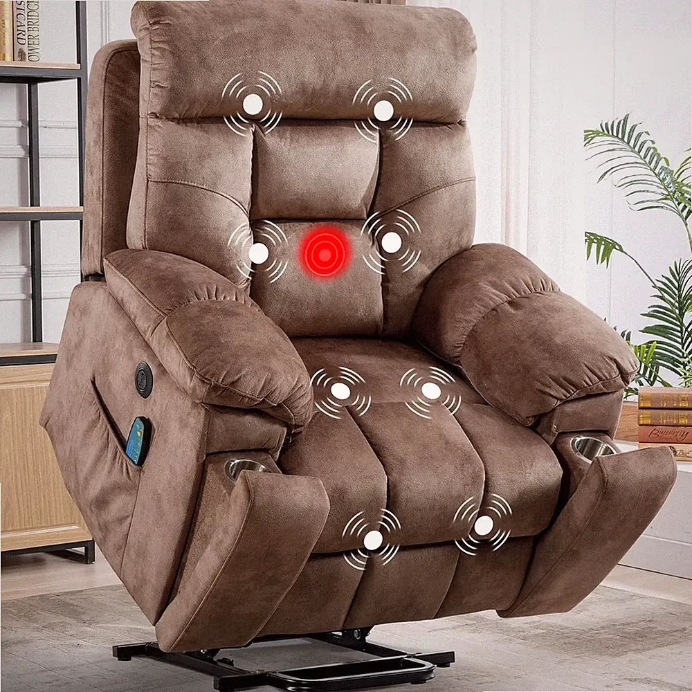 EBELLO Large Power Lift Recliner Chair w/ Massage & Heat for Elderly Big & Tall