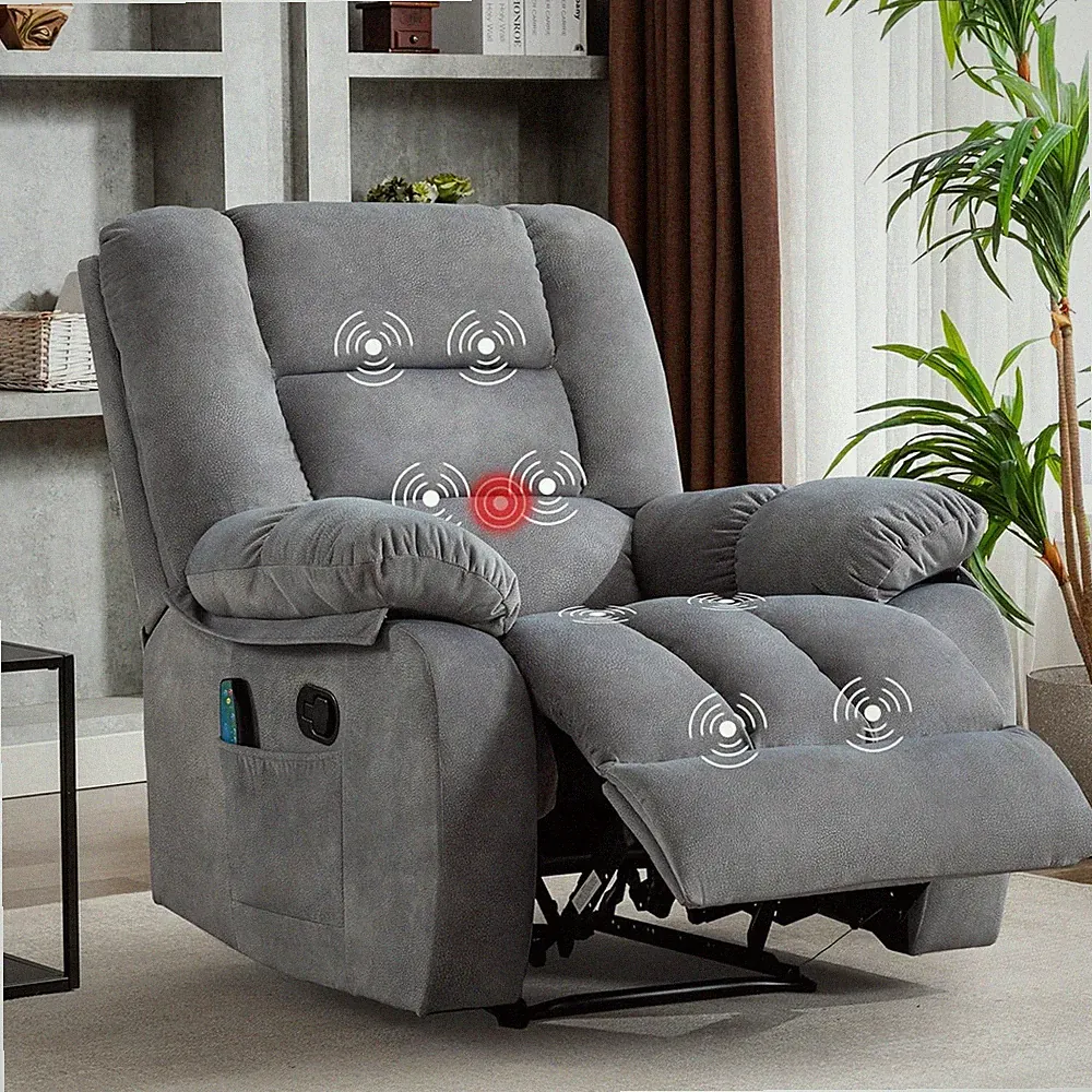 EBELLO Massage Recliner Chairs with Heat & Massage Soft Fabric Manual Reclining
