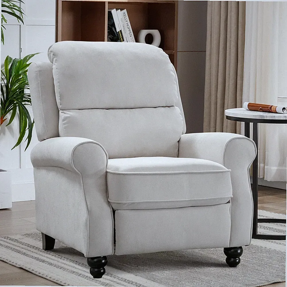 EBELLO Pushback Recliner Chair, Single Sofa Chair w/ Padded Seat Solid Wood Legs