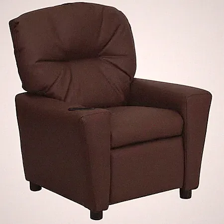 Flash Furniture Bt-7950-Kid-Brn-Lea-Gg Kids Recliner, 25" To 39" X 28"