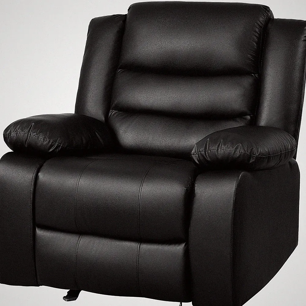 Home Theater Oversized Recliner Swivel Rocking Chair Memory Foam Faux Leather