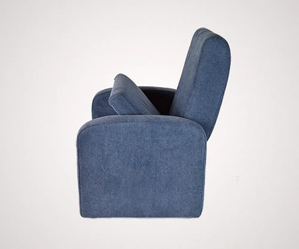 Kids Blue Comfy Upholstered Recliner Chair with Storage