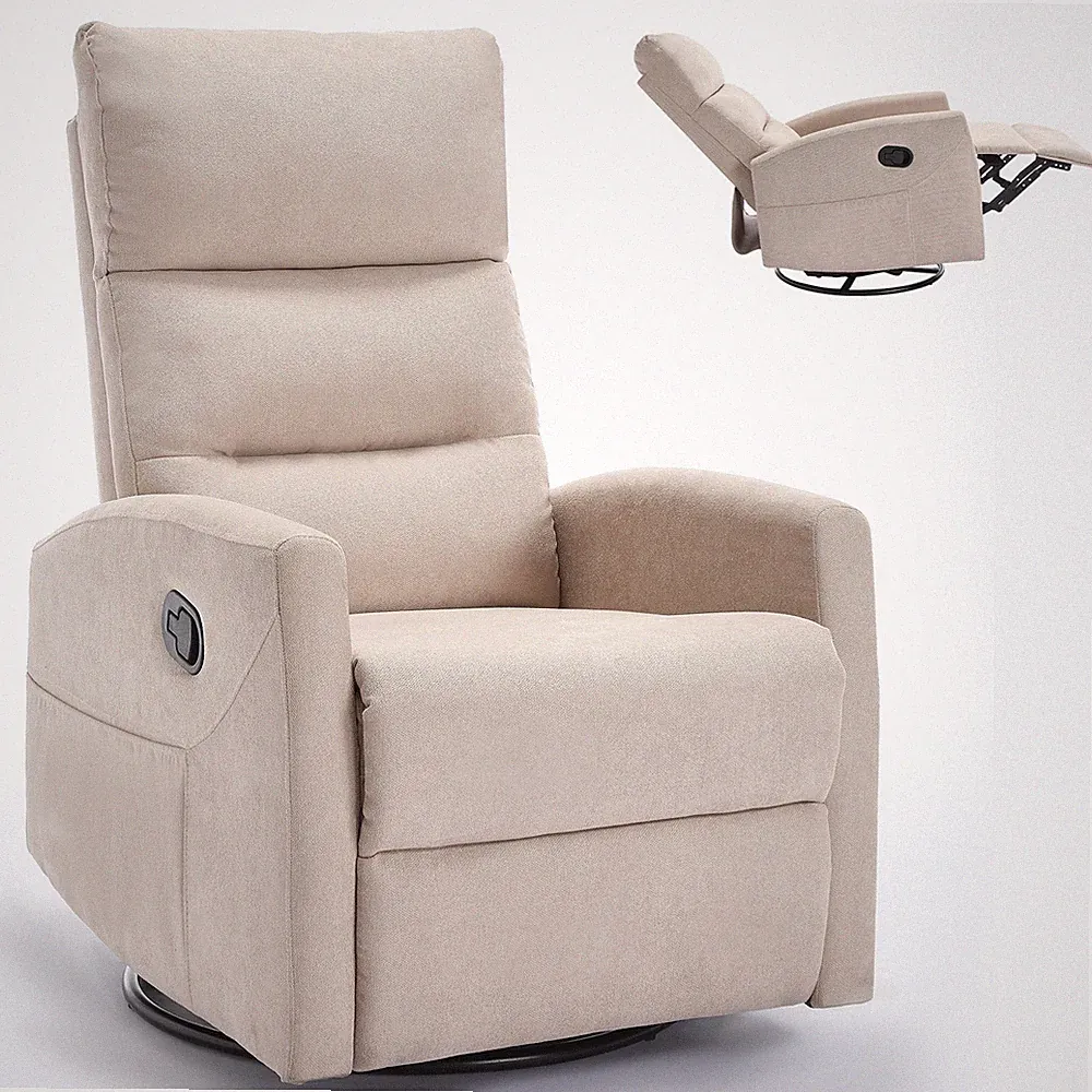 Manual Swivel Recliner Chair Rocker Rocking Chair Nursery Glider Living Room