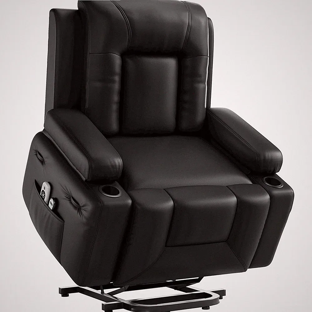 Oversized Electric Lift Recliner Chair,PU Leather,Heat & Massage,Theater Seating