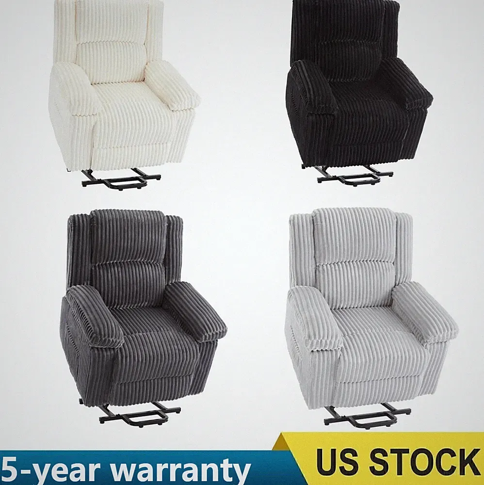 Power Lift Recliner Chair Heat and Massage Electric Recliner w/ Soft Padded Seat