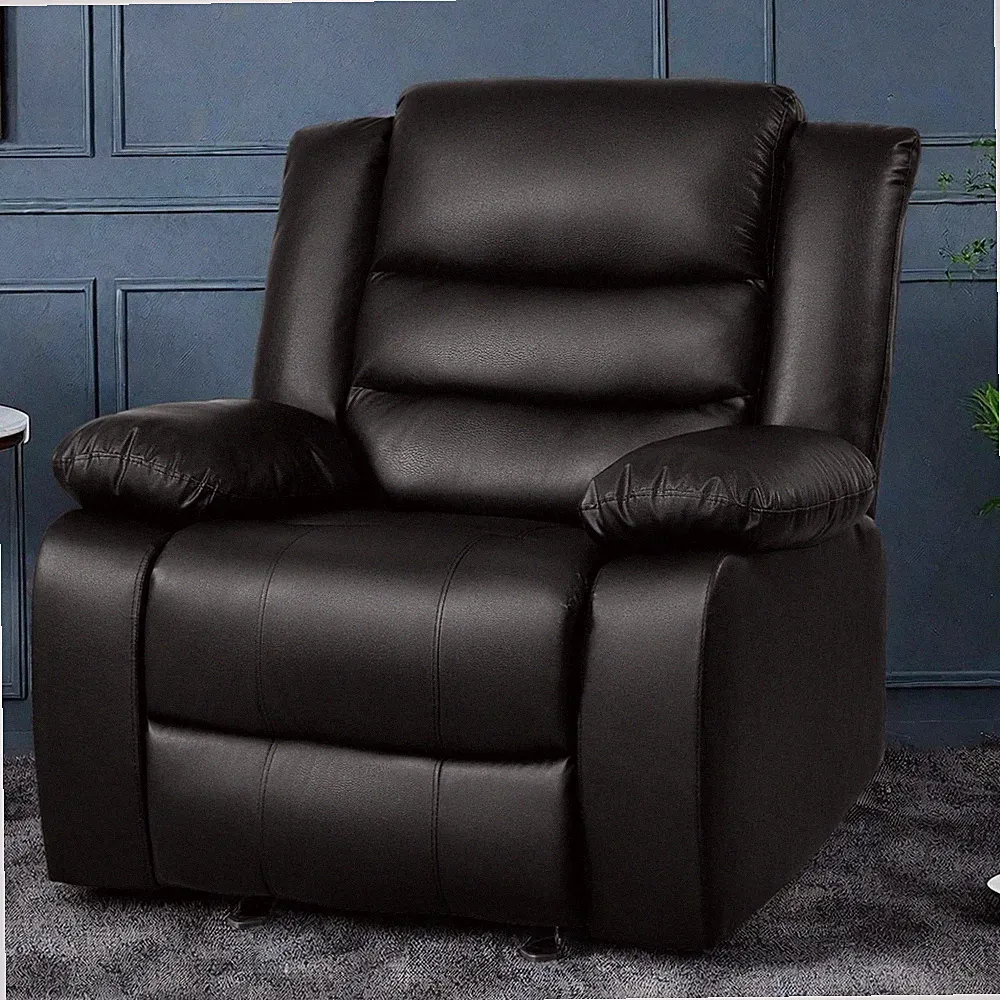 Recliner Chair PU Leather Rocker Small Spaces Full Range Sleeper Sofa Chair